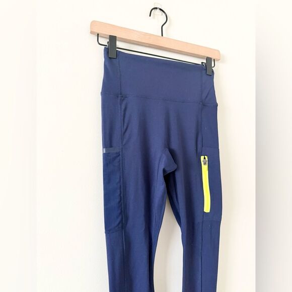 Fabletics Trinity Motion 365 HW Utility Legging in Navy and Yellow - Size XS - Picture 3 of 6